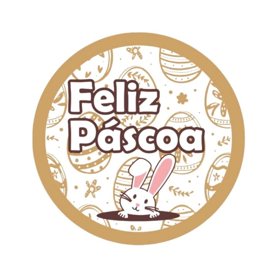 Etiqueta Adesiva - Páscoa Coelho Toca - 4cm - 60 unidades - Rizzo em Oferta na Shopee