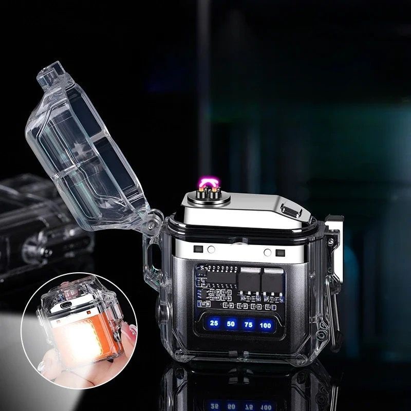 Isqueiro de plasma com Lanterna portátil à prova d'água à prova de vento e com Acendedor recarregável