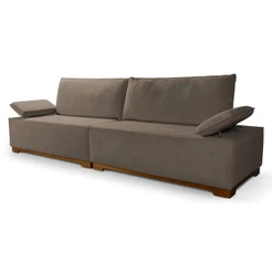 Sofá Living Braço Articulado Deluxe 2,30m Bouclê Marrom