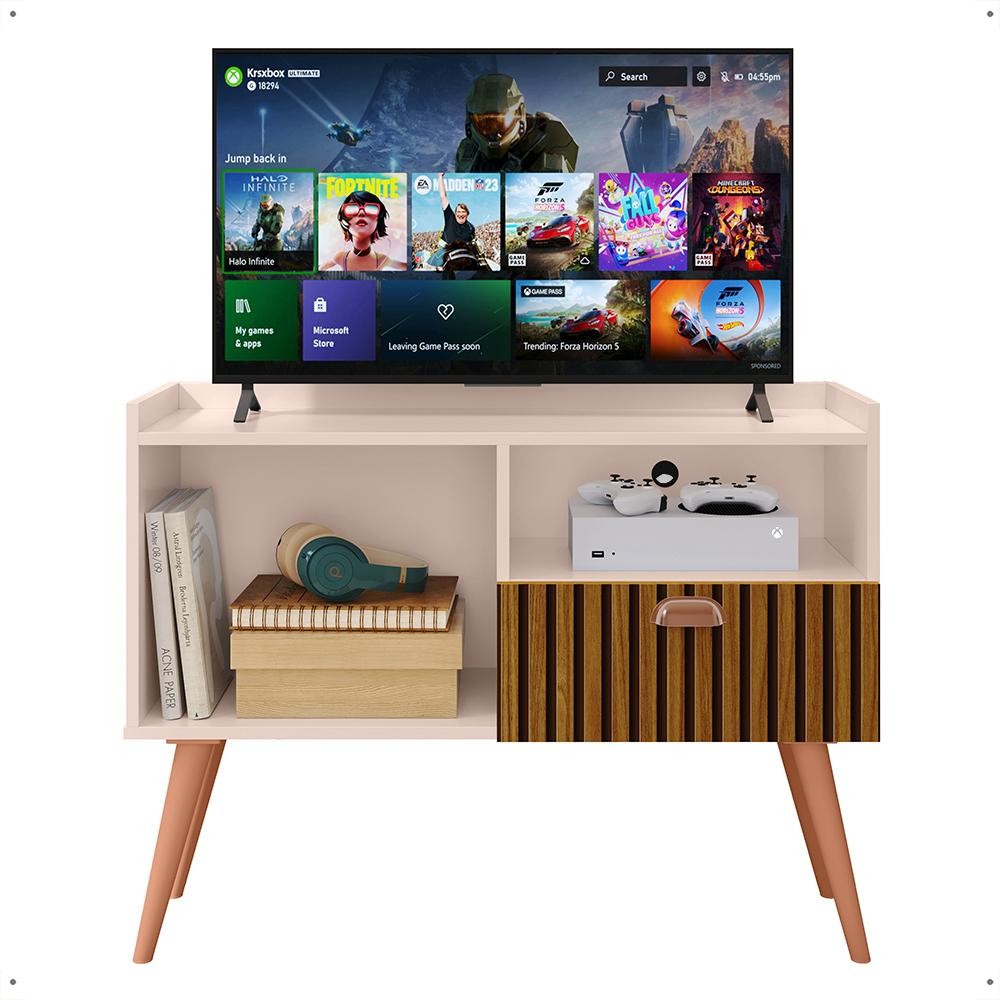 Estante Livros Tv 32 Home Estante Sala Estar Pés Palito