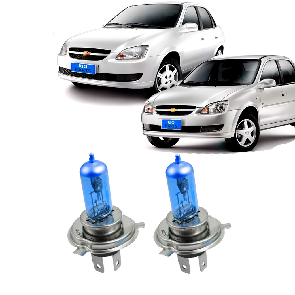 Par de Lâmpadas Super Branca Farol para Corsa Classic 2002 03 04 05 06 07 08 09 10 11 12 13 14 15 2016 8500k H4 em Oferta na Shopee