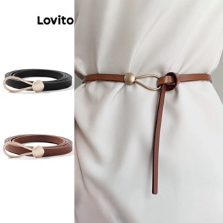 Lovito Casual Simples Cinto de Amarrar Básico para Mulheres L63AD240 (Marrom/Preto)