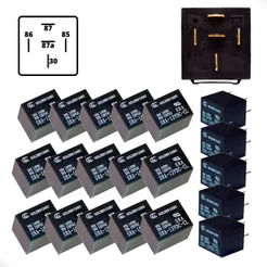Kit Rele Auxiliar Universal 20pçs 5 Pinos Terminais 12v 20a