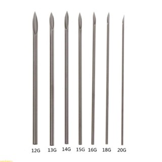 sunshineyy 20XTongue Lip Eyebrow Hollow Piercing Agulha De Perfuração Do Corpo Descartável Aço Inoxidável 12 13 14 15 16 1