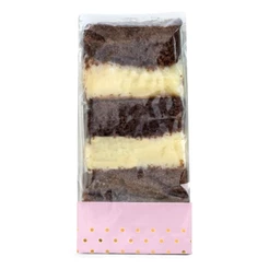 Embalagem tipo Slice para Meia Fatia de Bolos ou Tortas - Rosa Poá Dourada - 12x5,5x2,5cm - 5 unidades - Sulformas