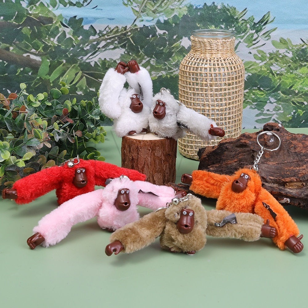 Para Chaveiro De Carro , Bolsas Chaveiros Acessórios Bonito Macaco De Pelúcia Mulheres Homens Gorila Mochila Pingente De