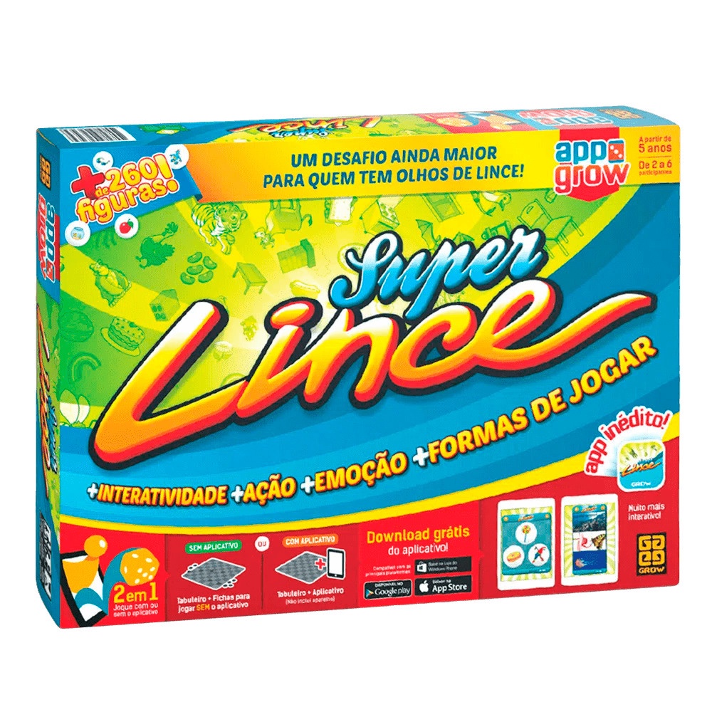 Jogo Tabuleiro Super Lince com Aplicativo Figuras Grow