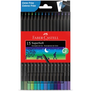 Lápis de cor SuperSoft 15 cores tons frios 120715SOFTCF Faber-Castell