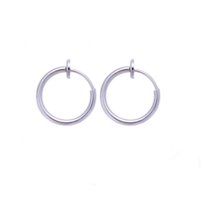 Piercing Argola Pressão Fake Aço Inox Prata Orelha Helix PAR