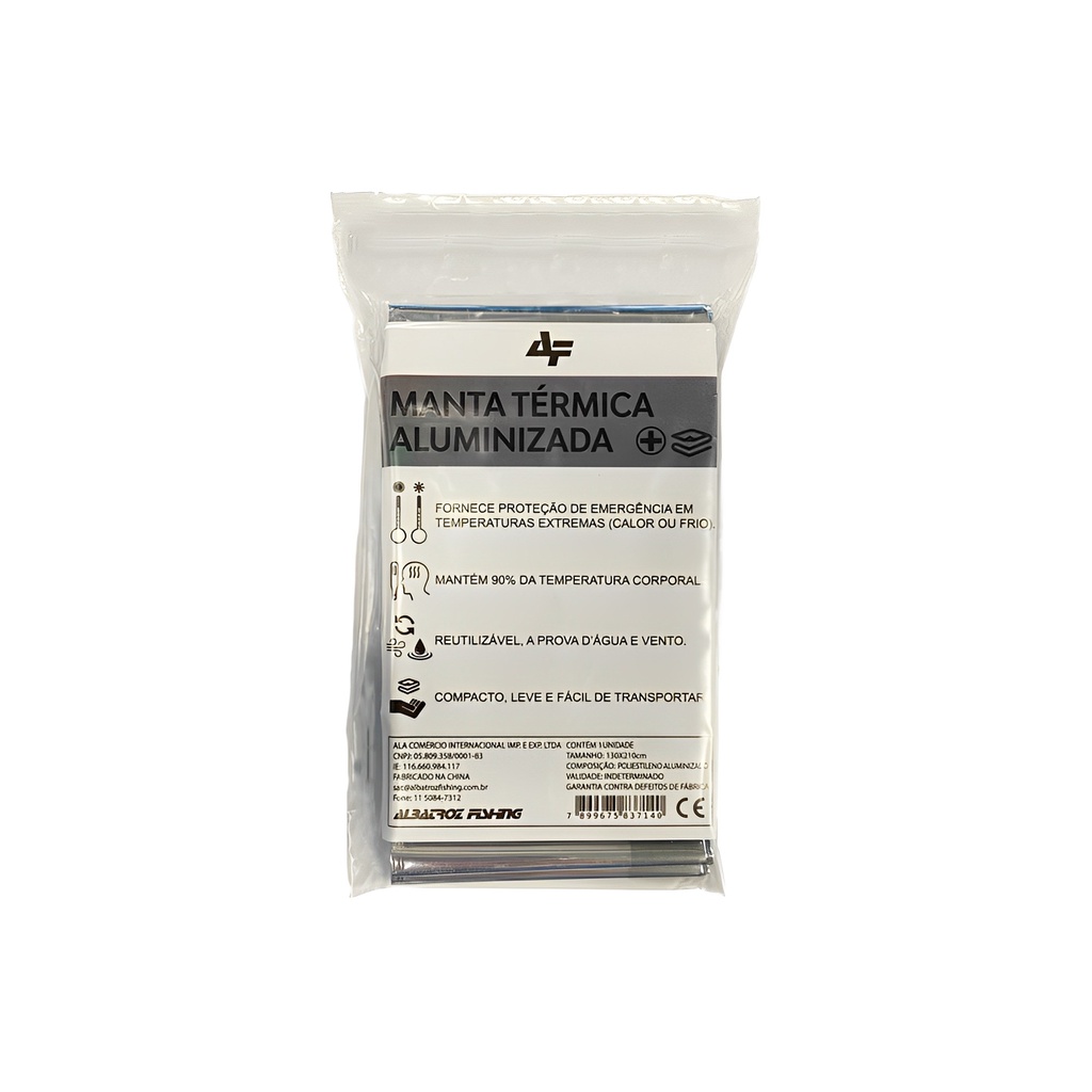 Manta Térmica Aluminizada BWT 130 210cm - Albatroz - Sports & Outdoors