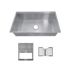 Cuba de cozinha com módulos porta copos e talheres em Aço inox 304 - CAC0025-N