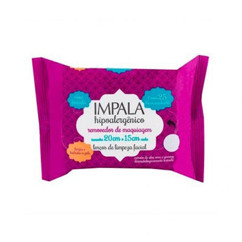 Lenço Demaquilante Impala 25un em Oferta na Shopee