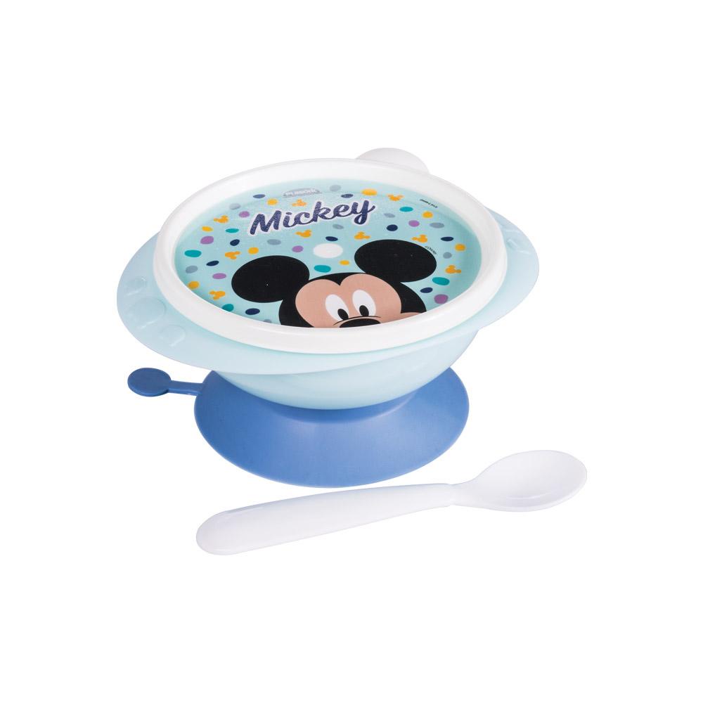 Tigela 240 ml com Ventosa e Colher Mickey Baby Plasútil