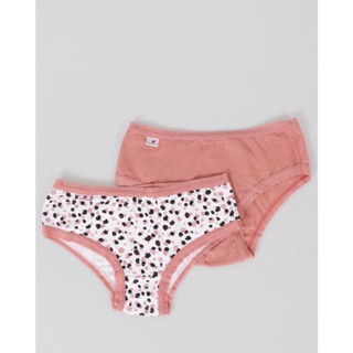 Kit 2 Calcinhas Feminina Caleçon Estampada Cor Sortida