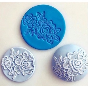 Molde de silicone de Renda/ Flores- Modelo 2  para doces, biscuit, artesanato, festa de aniversário em Oferta na Shopee
