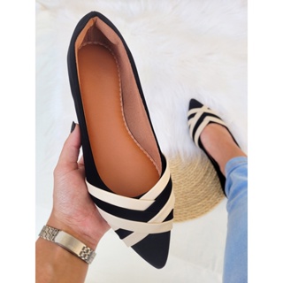 Sapatilha Bico Fino Feminina Confortável Elegante Casual Discreta Trançada Moda em Oferta na Shopee
