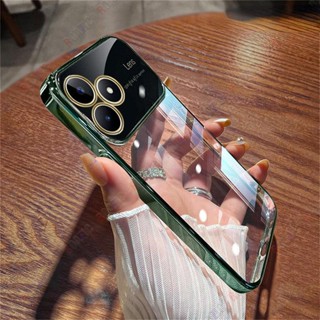 Com Caixa De Filme De Lente Para Telefone Realme C53 Galvanizada Grande Vista Transparente TPU Soft À Prova De Choque Tampa Traseira Ultrafina