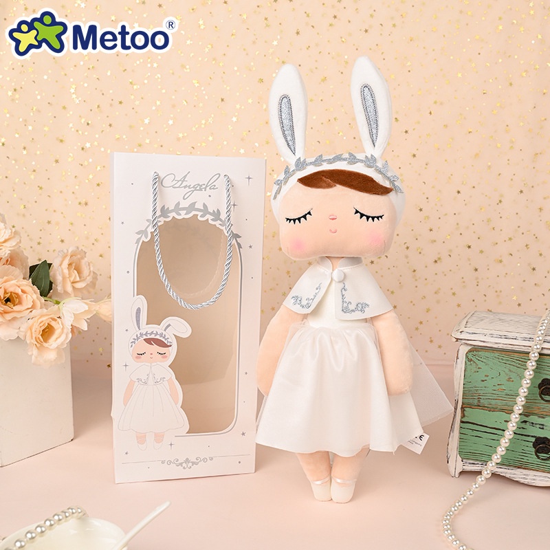 original Metoo Brinquedo de pelúcia Boneca de branco princesa  de aniversário infantil estilo Kawaii Presente de feriado