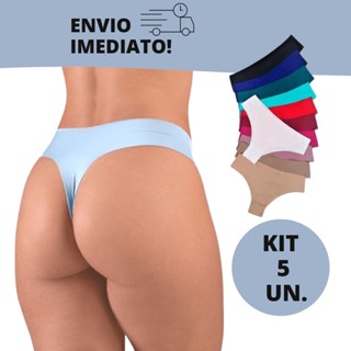 kit 5 Calcinha Sem Costura Fio Corte a Laser Invisível Não Marca