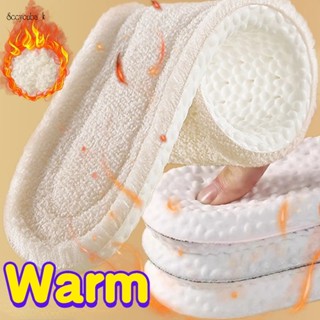 Palmilhas Térmicas De Algodão De Velo De Inverno De Lã De Auto-Aquecimento Espessas Almofadas Mulheres Homens Elástico Macio EVA Sapatos De Massagem Esportiva Almofada De