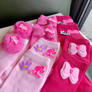 Barbie Meias De Algodão Kawaii Bola De Pêlo Macias De Comprimento Médio Decoração Trendy Lovely Stylish Girls Gift