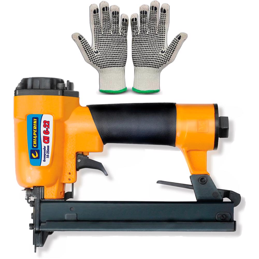 Grampeador Pneumático Até 100 Grampos Ch G-22 Chiaperini + Luva EPI