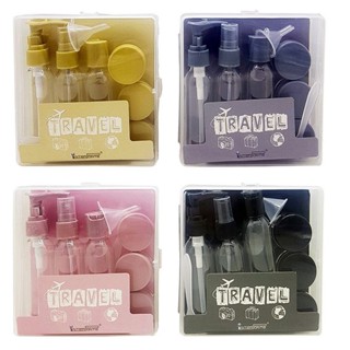 Kit Frascos para Viagem Necessaire Porta Shampoo G - 9 peças