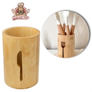 Porta Talher Escorredor de Talher de Bambu 13 Cm