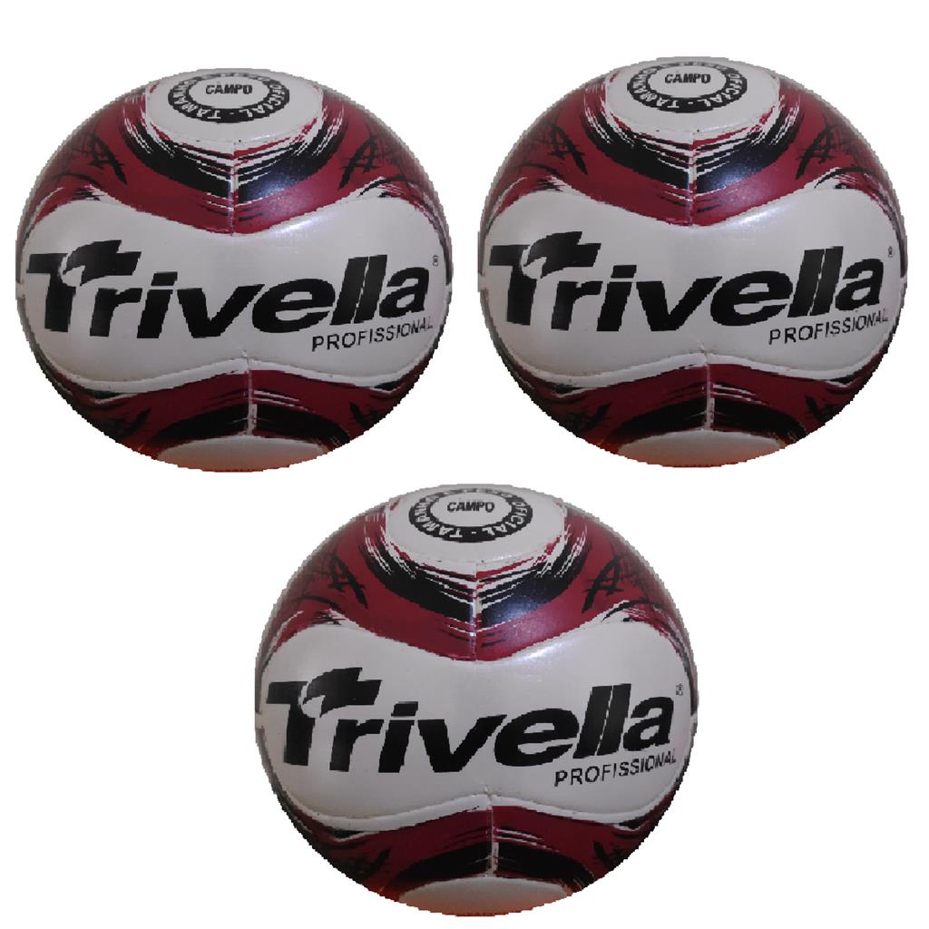 Kit 3 Bolas De Campo 100% Pu Trivella - Brasil Gold