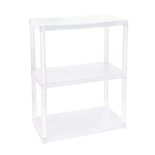 Estante de Plástico Tubular Ordene Multiuso com 3 Prateleiras Branca 70x38x94cm