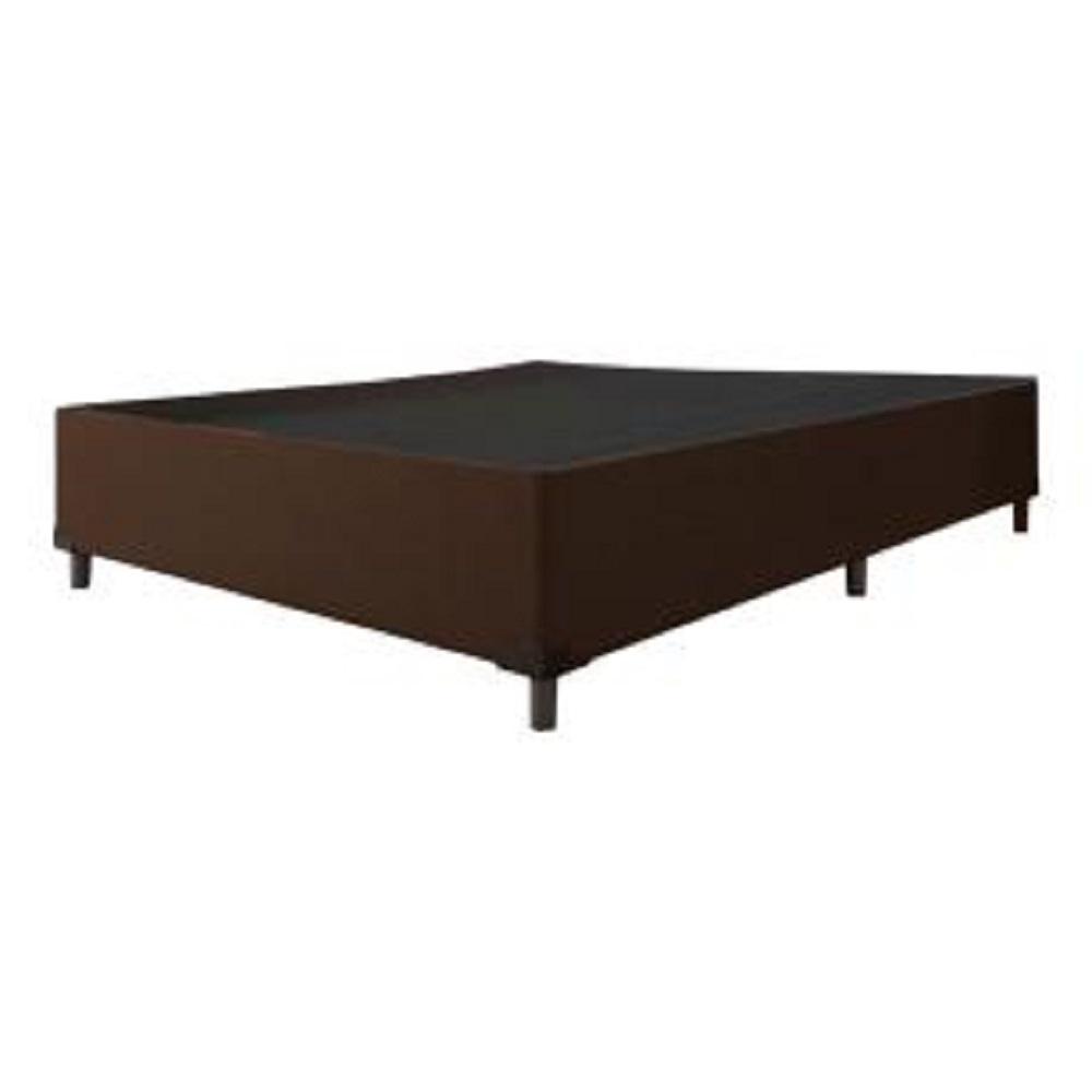 Cama Box Casal 1,38m Com 38cm De Altura Suede Prince Marrom - Home & Living