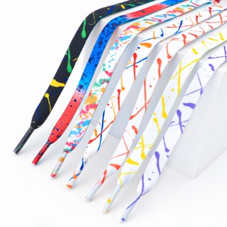 Cadarços De Tinta Flat Splash Para Tênis Sapatos De Casuais De Tela Coloridos Mulheres Homens 120/140/160CM
