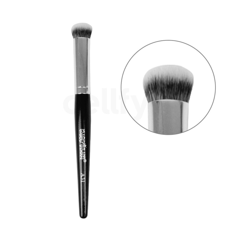 Pincel de Maquiagem Profissional Macrilan Kabuki A31 Gota de Precisão Aplicação Make Base Primer