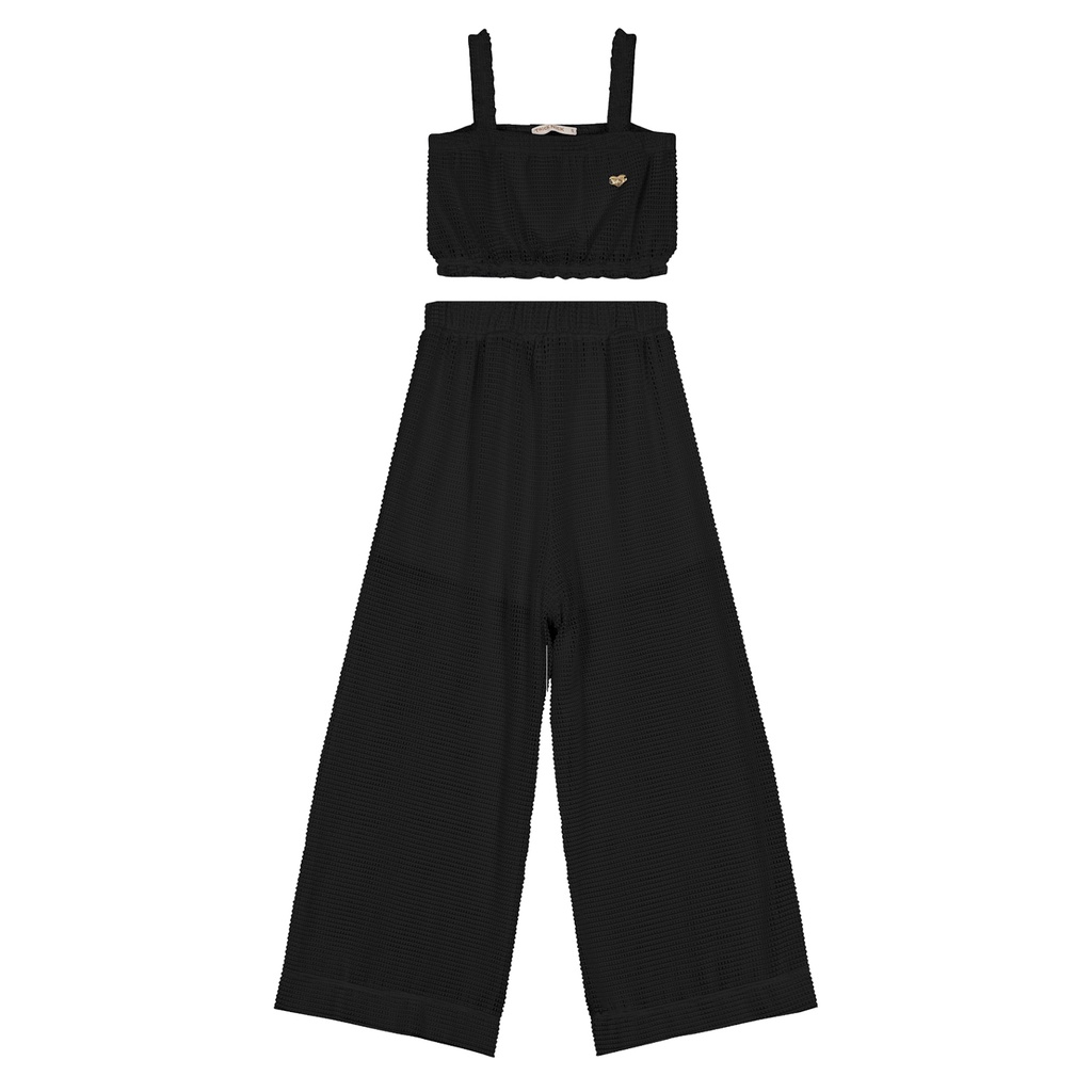 Conjunto juvenil menina blusa cropped com calça Trick Nick