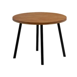 Mesa de Jantar 4 Lugares Redonda 99cm Stellar Carraro Nogal Preto