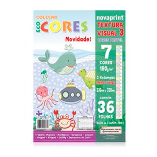 Bloco ecocores visual 3 180g 230x320mm 36 fls 7 cores pastel 010013 Novaprint / Ridet