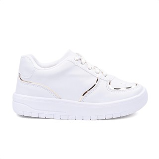 Tênis Infantil Menina Fashion Com Friso Dourado Cano Baixo Casual em Oferta na Shopee