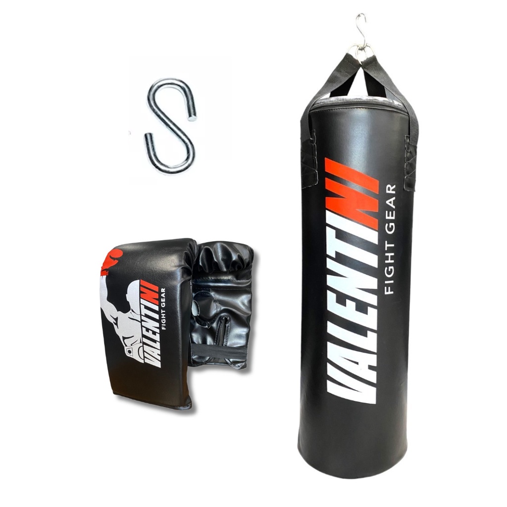 Saco de Pancada VALENTINI  90 cm - Treino Boxe Muay Thai  - Alta Resistencia + Luva Bate Saco Preta em Oferta na Shopee