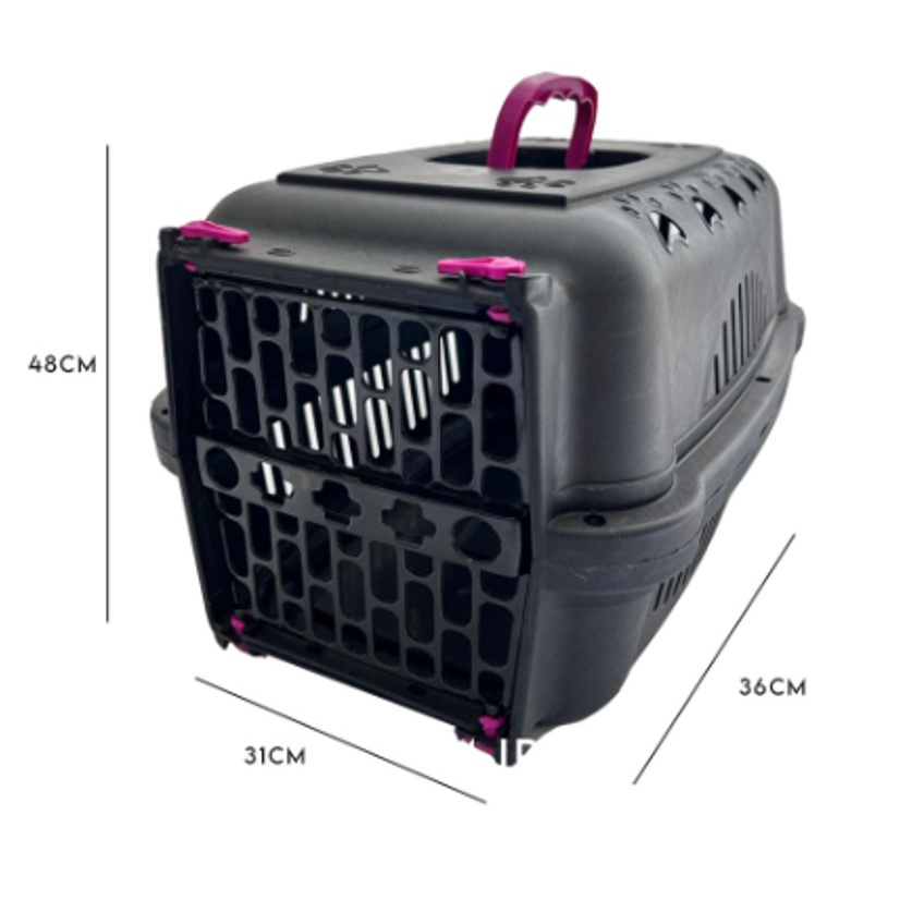 Caixa de Transporte Cães e Gatos Porte Pequeno N°02 Durapets Black Envio Rápido