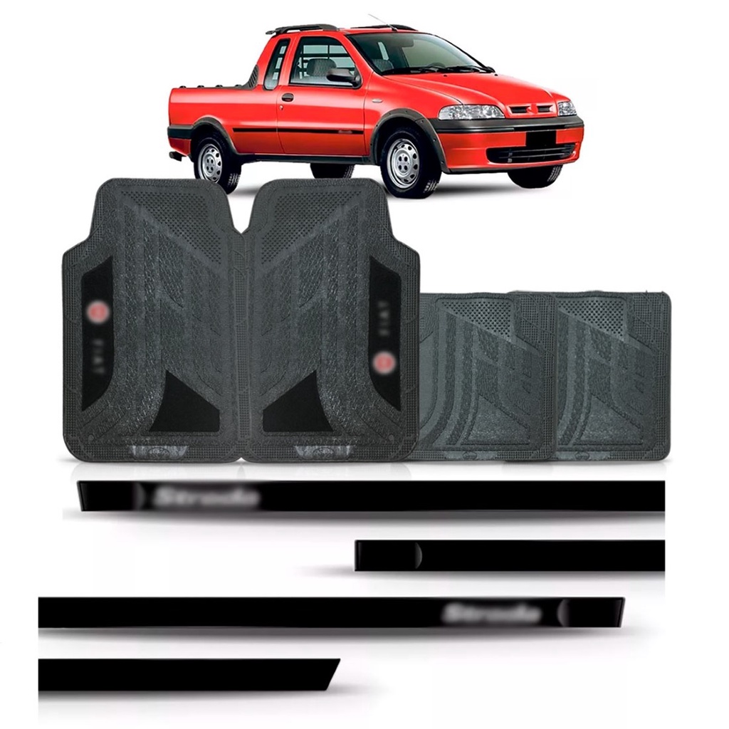 FRISO LATERAL STRADA 2000 A 2004 PERSONALIZADO + JOGO TAPETE