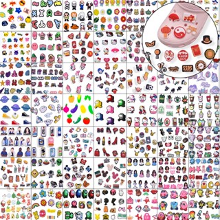 Conjunto/Jibz Para Croc Shoe Accessories Buttons PVC Cute Cartoons Clog Charms Pinos Shoes