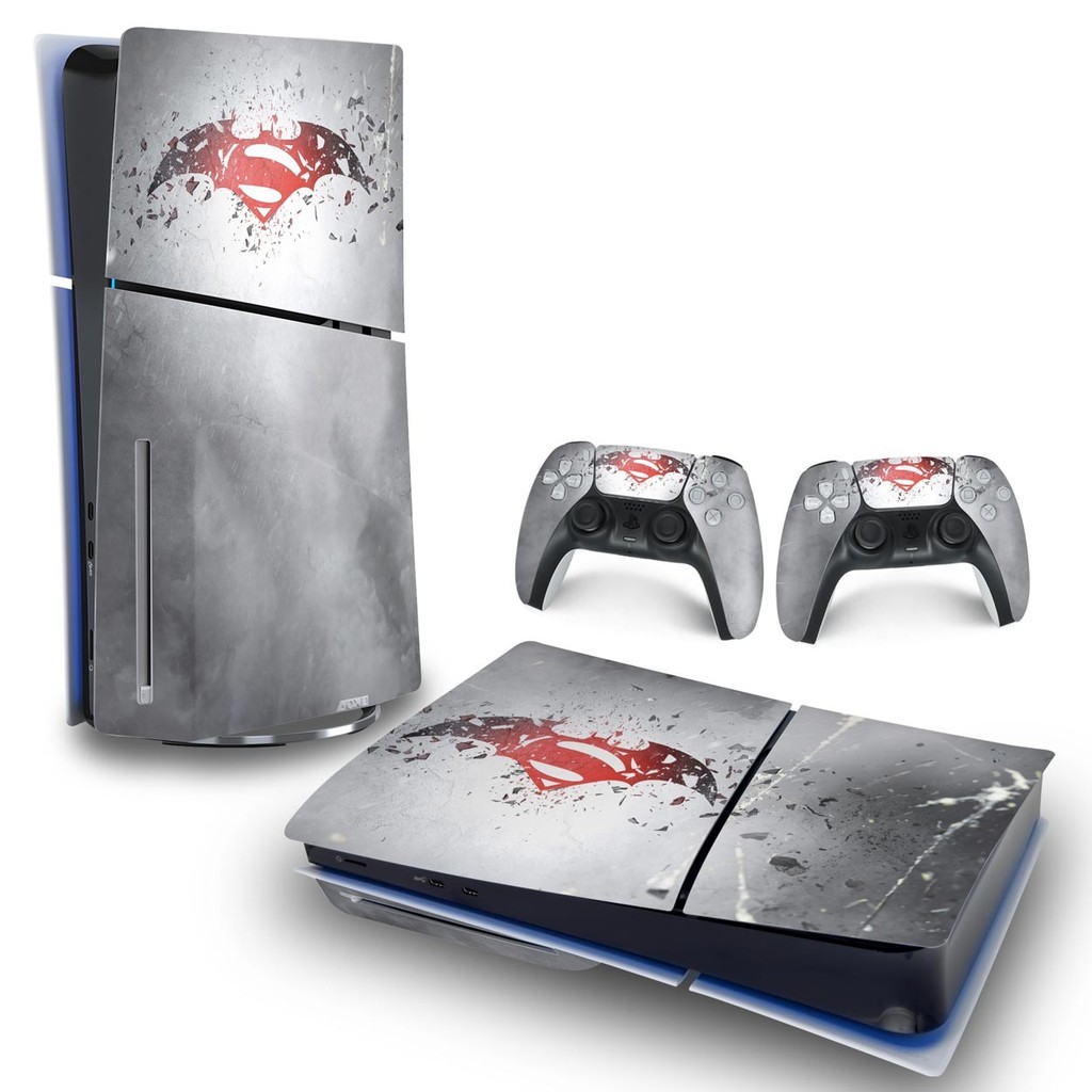 Skin PS5 Slim Adesivo Horizontal - Batman Vs Superman Logo