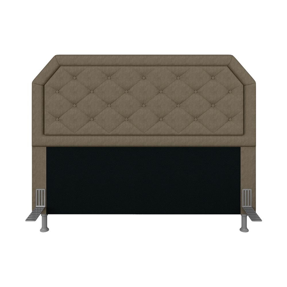 Cabeceira Estofada Cama Box Queen Florença Suede Capuccino - Móveis Arapongas