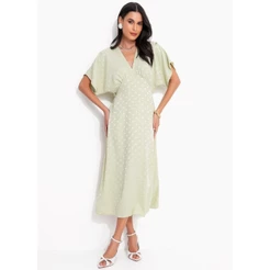 Vestido Em Tecido Plano Jacquard Ace Verde Quintess