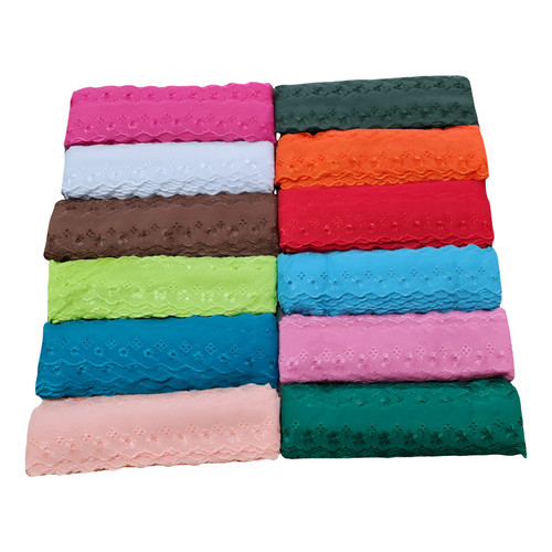 Bordado Ingles 5cm Peça Com 13,70 Mt Renda Lese Tira Bordada em Oferta na Shopee