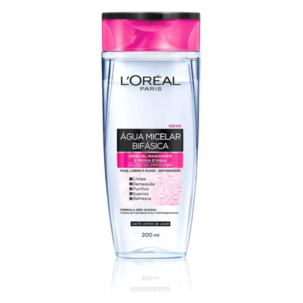 Água Micelar L'oréal Paris Bifásica Limpeza Facial 200ml