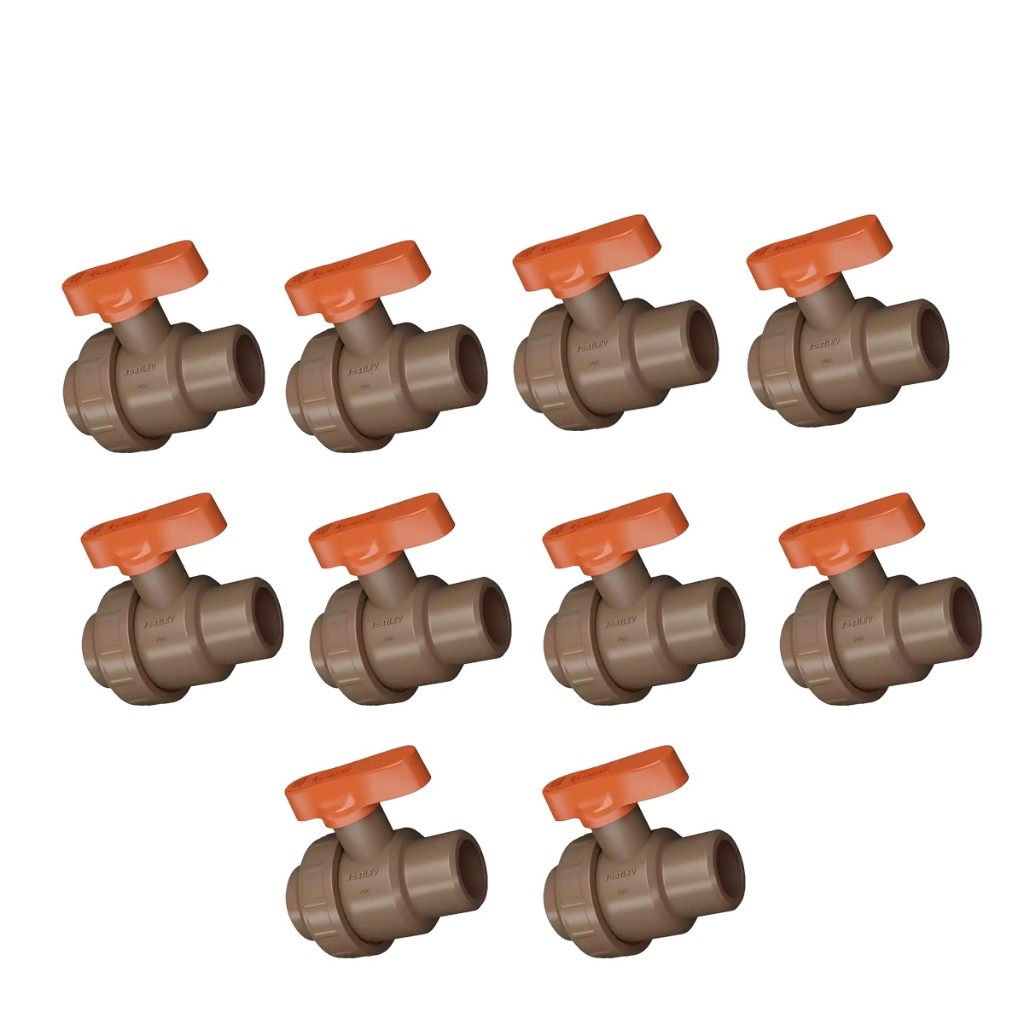 Pacote 10 unid Registro Esfera PVC Soldável União 20mm Fortlev em Oferta na Shopee