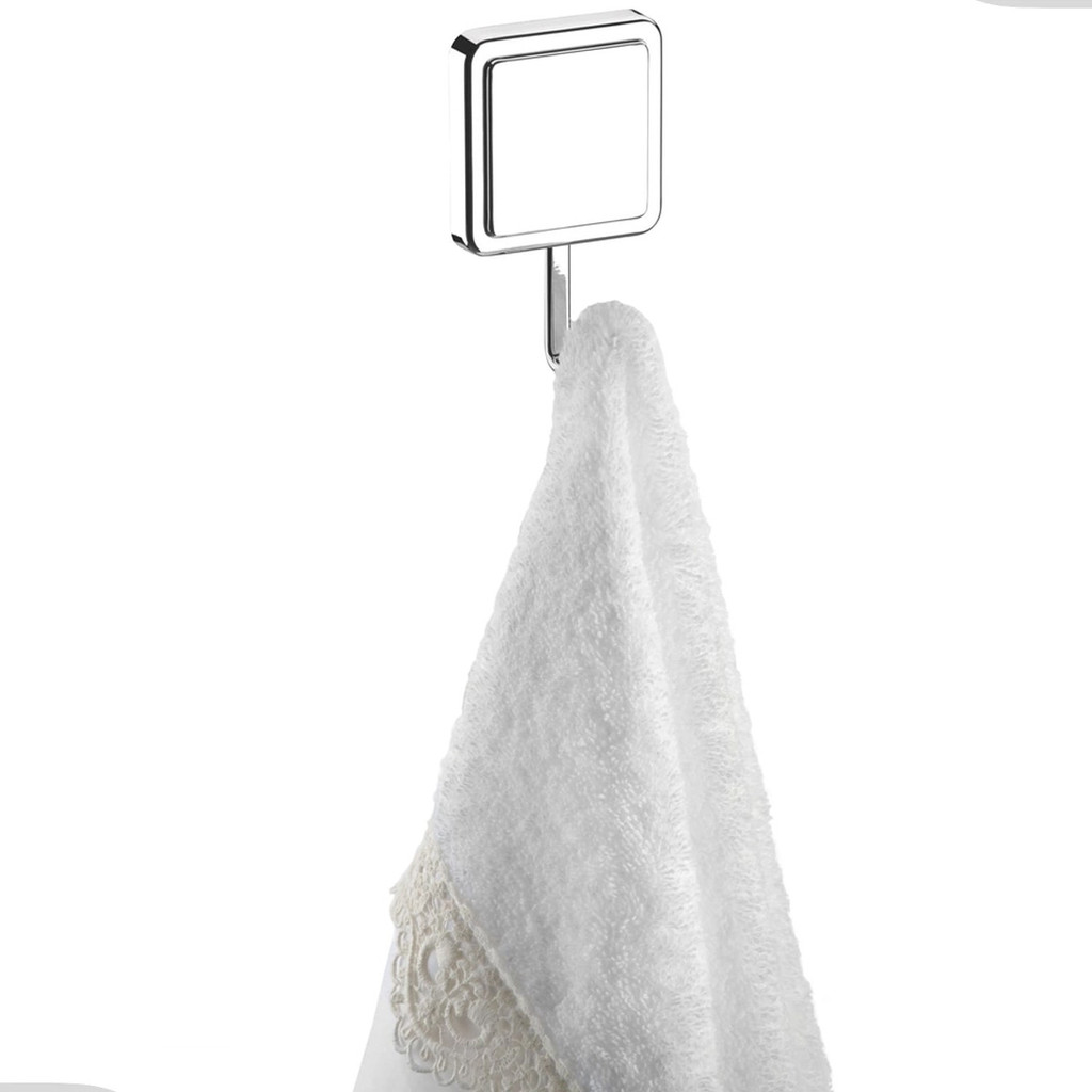 Porta Toalha de Rosto Gancho Banheiro Lavabo de Parede Fixação Dupla Face Cromado Future