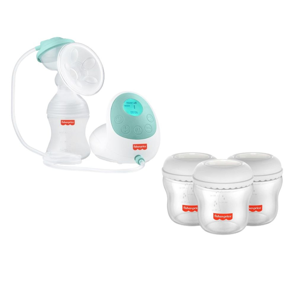 Kit Extrator de Leite Elétrico Com 3 Frascos 150 ml - BB3201K - Mom & Baby