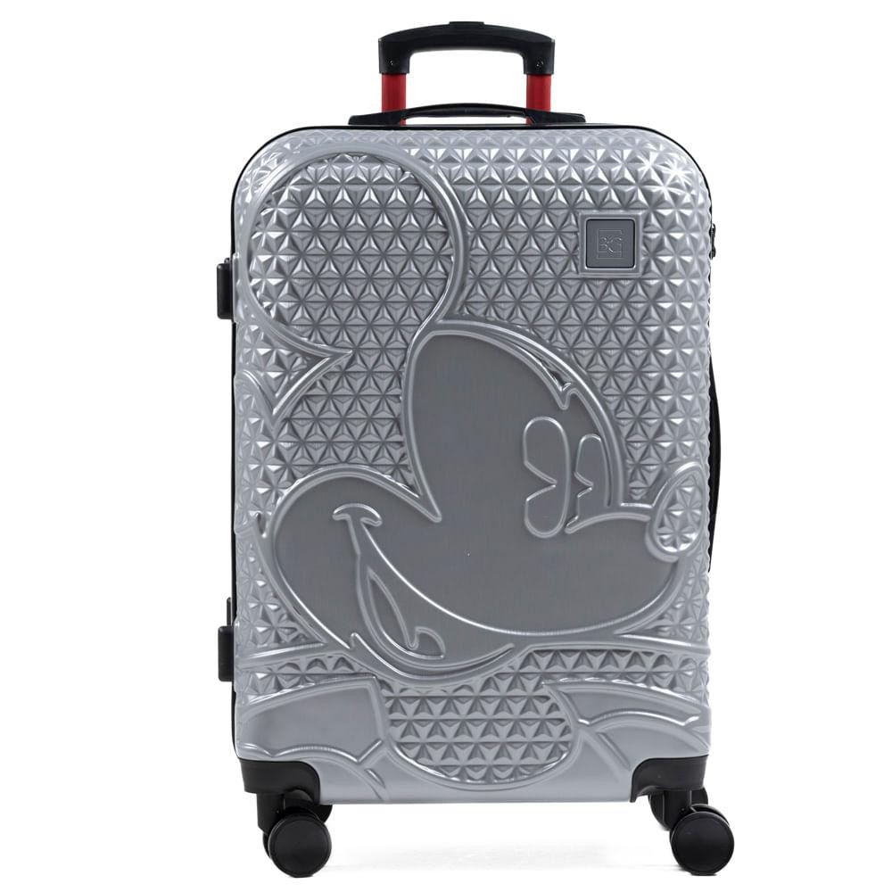 Mala Média 23 Kg ABS 4 Rodas Mickey Epcot Prata em Oferta na Shopee
